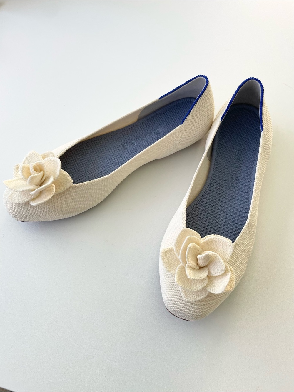 NWOT Rothy's The Petal Square Flats in White Ivory size 7 - Picture 5 of 12